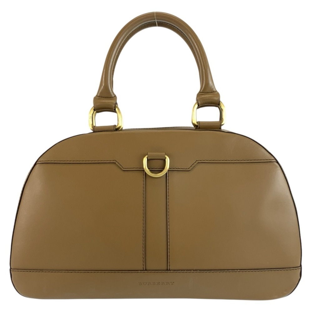 BURBERRY Burberry check pattern brown leather handbag with gold hardware for ...